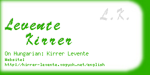 levente kirrer business card